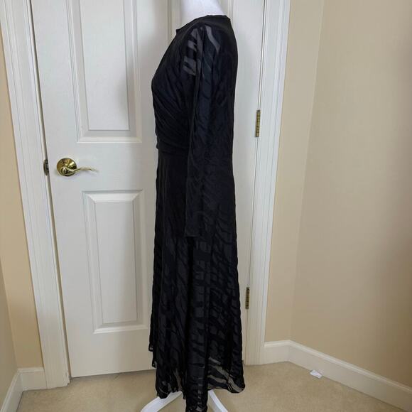 Isle by Melis Kozan Elegant Black Mesh Stretch Dress Small Zebra Imprint EUC - Picture 7 of 9